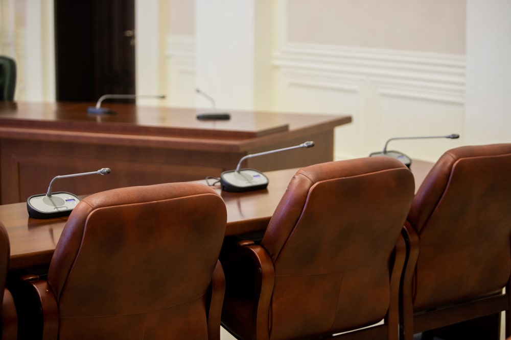 chairs in a courtroom